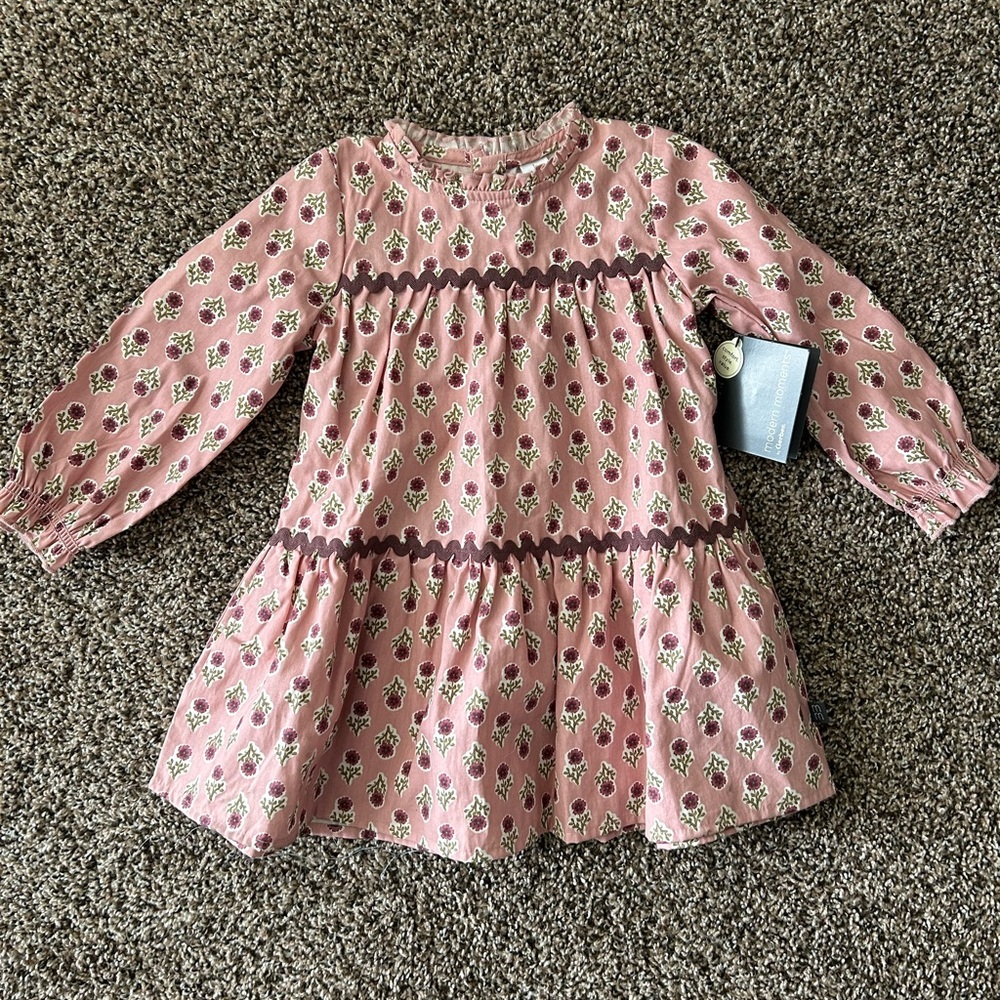 Floral Pink Long Sleeve Dress
